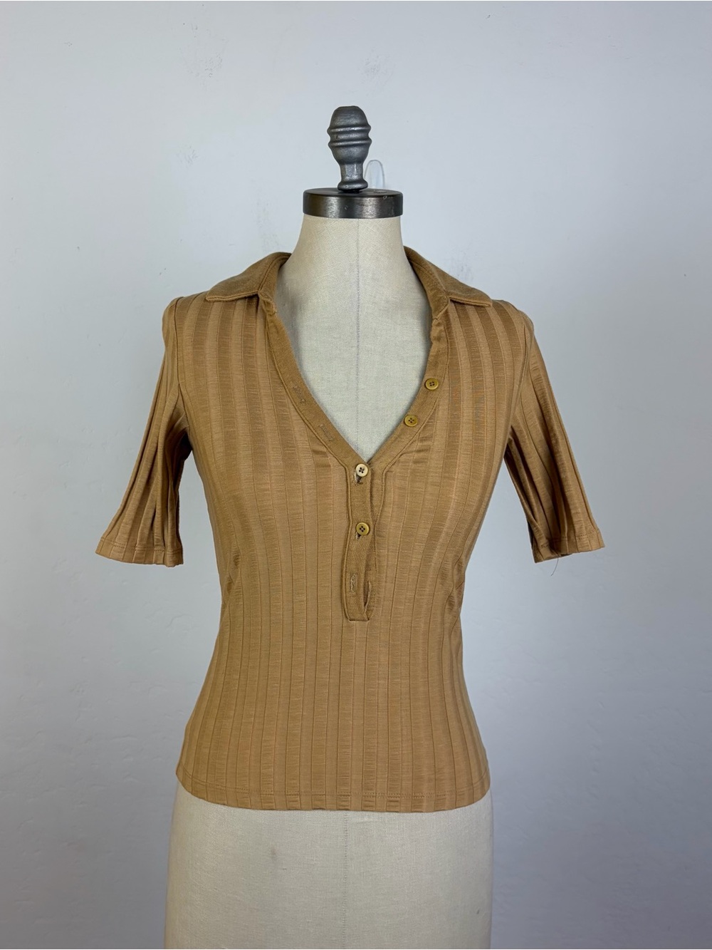 Jonathan Simkhai Terry Compact Ribbed Polo - Picture 2 of 10